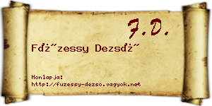 Füzessy Dezső névjegykártya