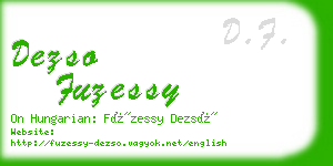 dezso fuzessy business card